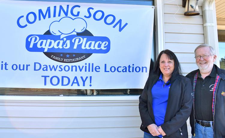 Danny Phillips, owner/operator of Danny’s Restaurant for 41 years, stands next to Dawn Powell, the new owner of what will soon be Papa’s Place. She is hoping to open the first week in March.
