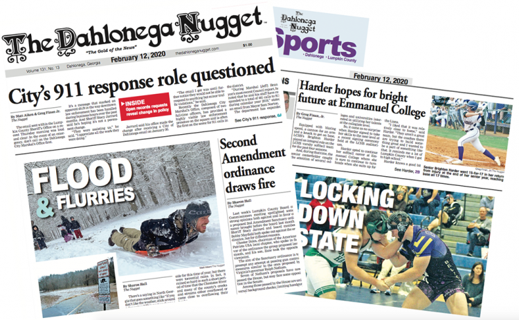 THE FEBRUARY 12 EDITION OF THE DAHLONEGA NUGGET IS OUT NOW. CHECK OUT THIS WEEK'S ARTICLES