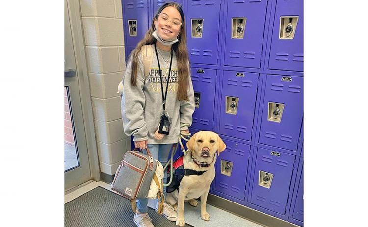 Charlotte Sessions and her diabetic alert dog Baymax are ready to take on middle school together as Baymax becomes the first service animal to accompany a student in Lumpkin County Schools.