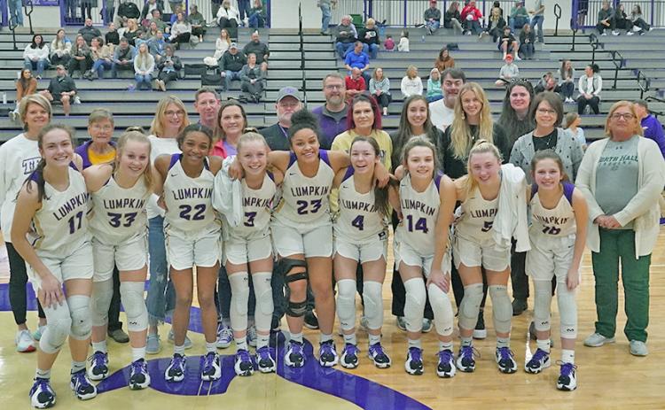The Lumpkin County High School basketball teams hosted former Lumpkin players for Alumni Night on Tuesday, January 25 between their games against North Hall. A banner was unveiled in honor of the 2020-21 LCHS Girls Basketball team’s GHSA State Tournament Semifinals appearance during Alumni Night.