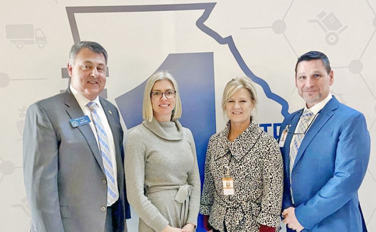 The latest push for increased broadband access includes the efforts of, from left, State Senator Steve Gooch, Lumpkin County Development Authority Executive Director Rebecca Mincey and Windstream representatives Deana Perry-Hawkins and Michael Foor.