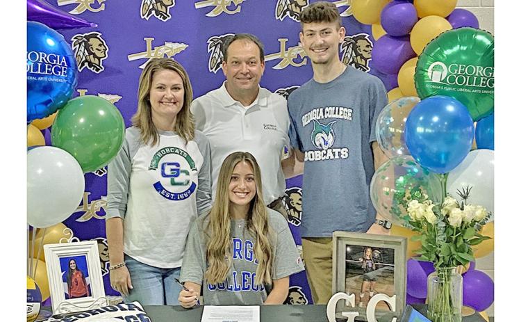 Kiersta Trammell signed to play college volleyball with Georgia College in a signing ceremony with her family before graduating last spring.