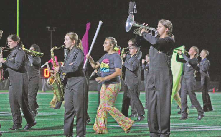 The Band of Gold performed its halftime show, which features the music of The Beatles, during the recent Lumpkin County home football game.