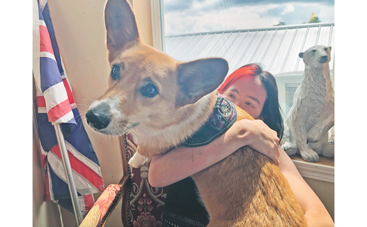 Waffle the Corgi, pictured alongside his owner Katz Bagley, is one of the beloved local canines featured in this week’s Dog Days of Dahlonega special section.