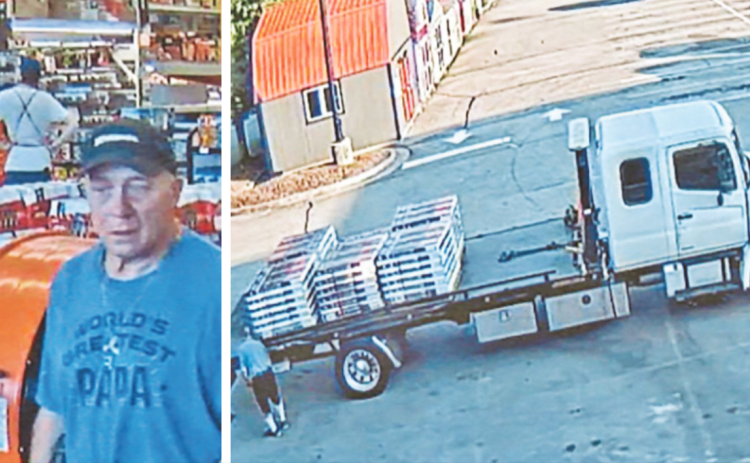 Information is wanted regarding the identity of a man who paid for nearly $7,000 in roofing shingles with a stolen credit card number.