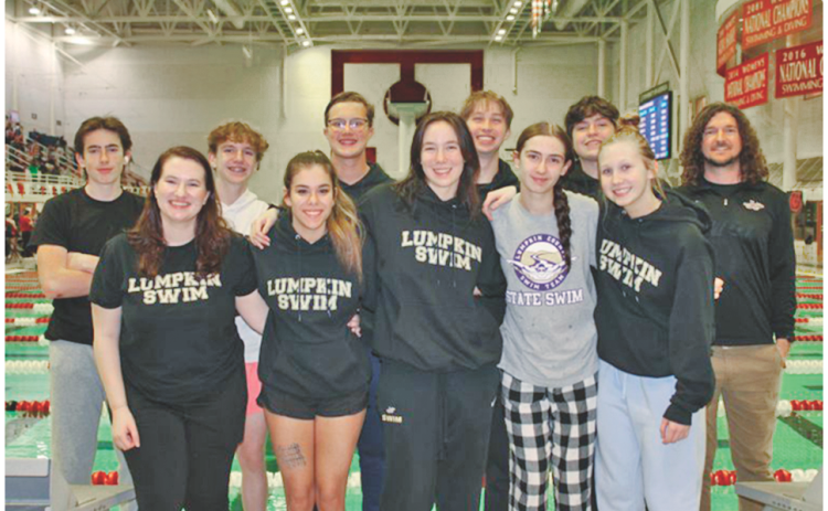 All the Lumpkin swimmers who competed at the recent event at UGA were able to set personal best times. (Photo courtesy of Luke Maloney)
