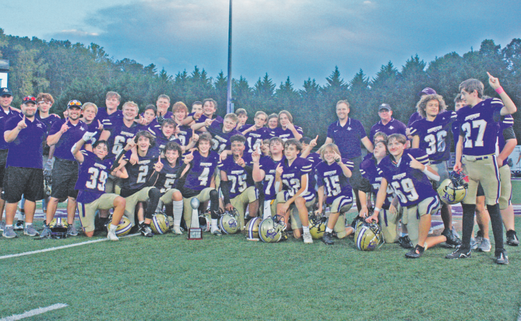 The Lumpkin County eighth grade football team earned the Mountain League title last week after an undefeated season.
