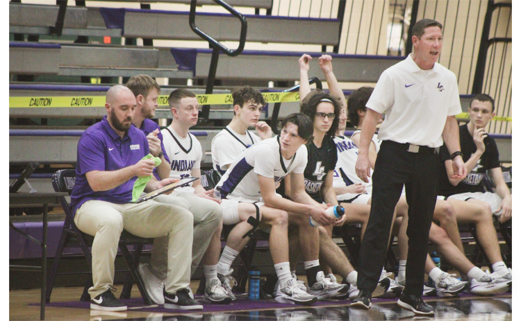 Lumpkin County Head Coach Chris Faulkner rallies his team from the sideline during this week’s game against MCA.