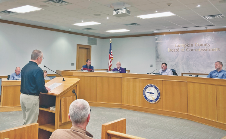 Lumpkin County Sheriff Stacy Jarrard was first to address the Board of Commissioners regarding sound ordinances during last week’s work session.